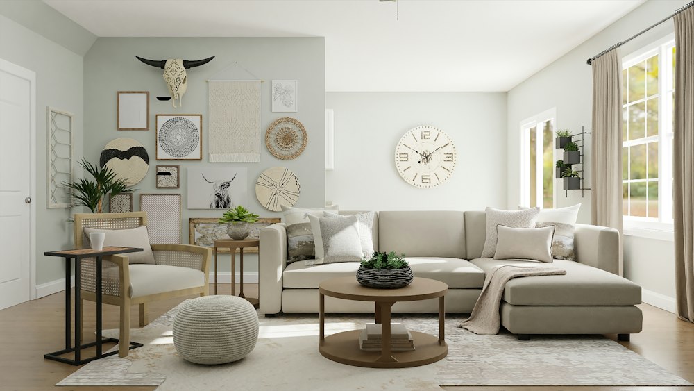 Referencia: interior con una composición de mobiliario, texturas y accesorios